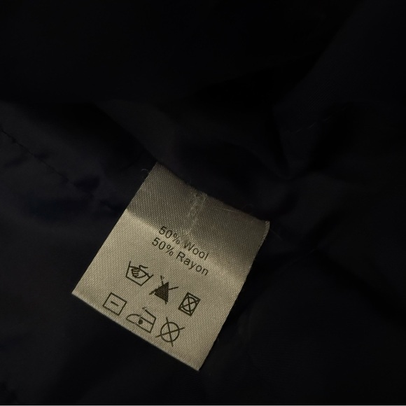 Charcoal Double-Breasted Pea Coat - Picture 9 of 13